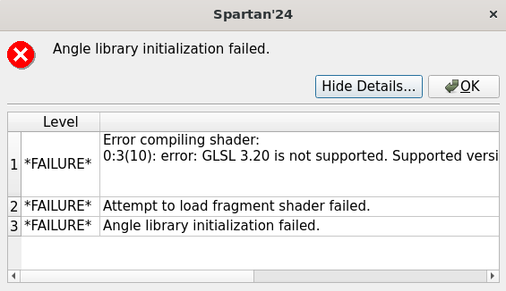 Spartan24 OpenGL failure example